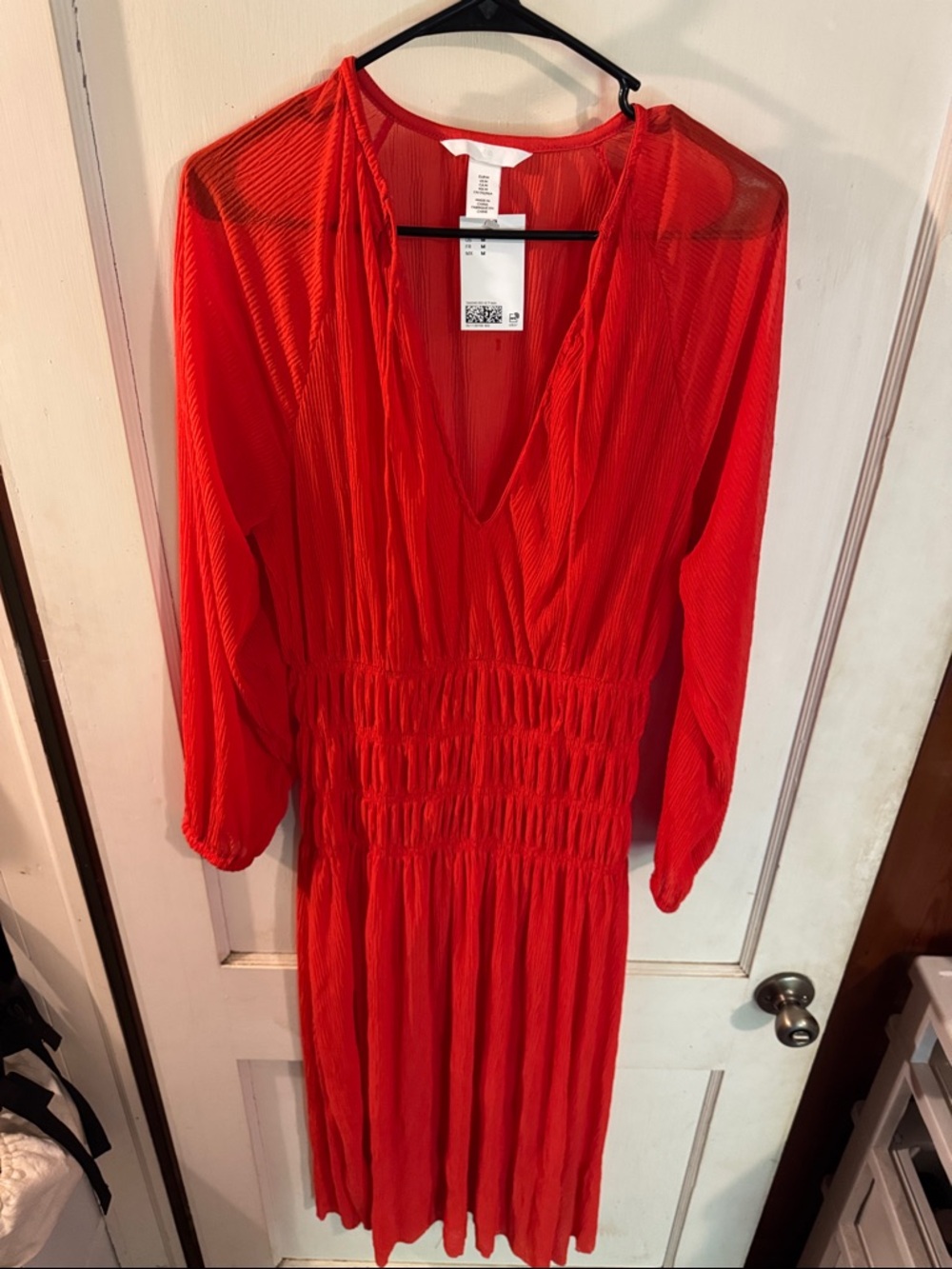 NEVER WORN - H&M Burnt Orange V-Neck Long Sleeve Women's Cover Up